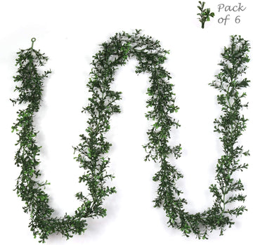 Artificial Boxwood Garland- 9' Boxwood Garland artificialflowersdotcom